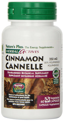 Natures Plus Cinnamon 350 Mg 20% Polyphenols-60 Vegetarian Capsules