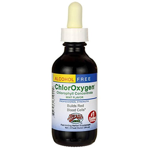 Herbs Etc ChlorOxygen Chlorophyll Concentrate Mint Flavor Alcohol Free-2 Oz