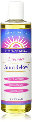 Heritage Store Aura Glow Body & Massage Oil Lavender-8 Oz