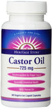 Heritage Store Castor Oil 725 Mg-60 Vegetarian Liquid Capsules