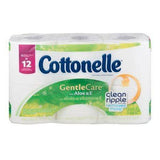 Cottonelle Gentle Care Toilet Paper, with Aloe & E, Double Rolls, 1-Ply - 6 Each
