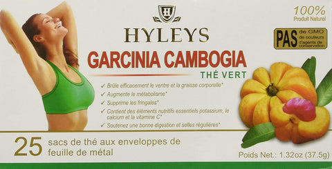 Hyleys Garcinia Cambogia Green Tea 25 Foil Envelope Tea Bags-1.32 Oz