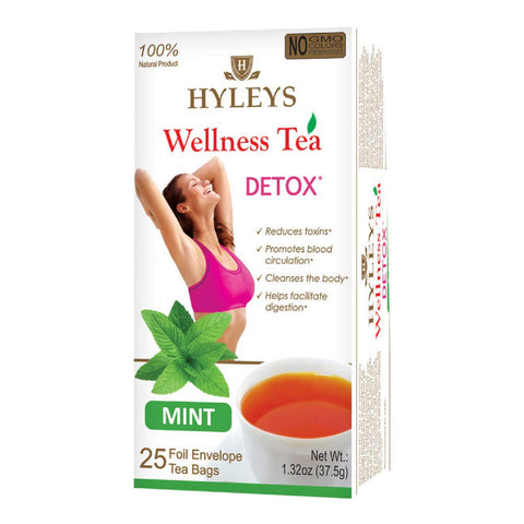 Hyleys Wellness Tea Detox Mint 25 Foil Envelope Tea Bags-1.32 Oz