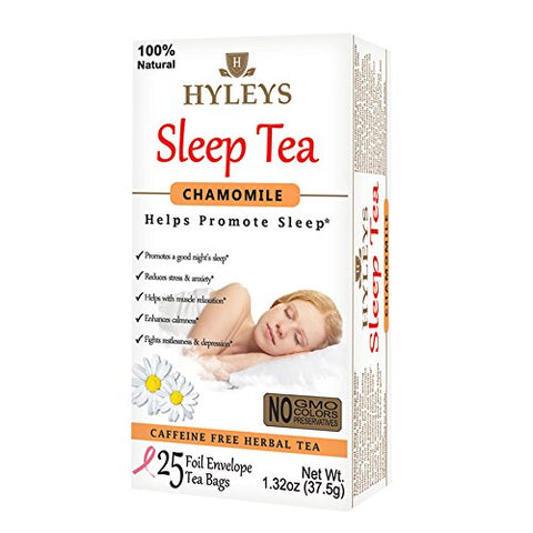 Hyleys Sleep Tea Chamomile 25 Foil Envelope Tea Bags-1.32 Oz