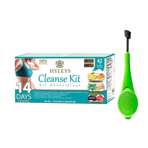 Hyleys Cleanse Kit 14 Days Jours 42 Foil Envelope Tea Bags-2.22 Oz