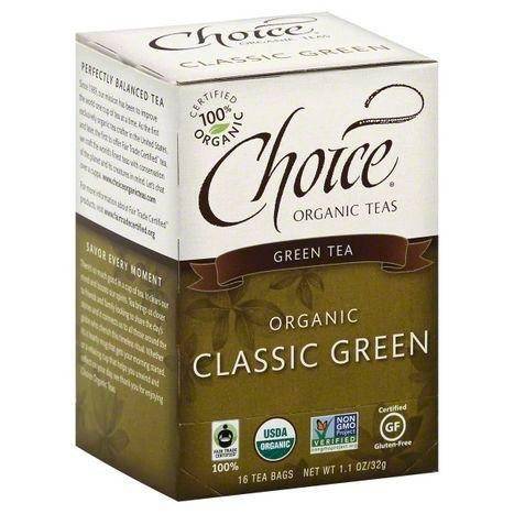 Choice Organic Teas Green Tea, Organic, Classic Green, Bags - 16 Each