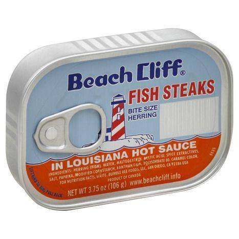 Beach Cliff Fish Steaks, in Louisiana Hot Sauce - 3.75 Ounces