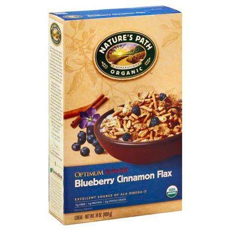 Natures Path Optimum Power Cereal, Blueberry Cinnamon Flax - 14 Ounces