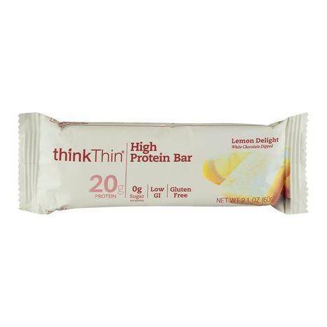 ThinkThin High Protein Bar, Lemon Delight, White Chocolate Dipped - 2.1 Ounces