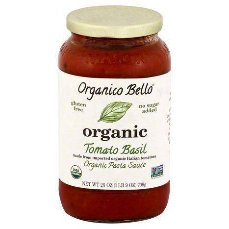 Organico Bello Pasta Sauce, Organic, Tomato Basil - 25 Ounces