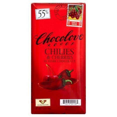Chocolove Chiles & Cherries, in Dark Chocolate, 55% - 3.2 Ounces