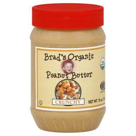 Brads Organic Peanut Butter, Crunchy - 18 Ounces
