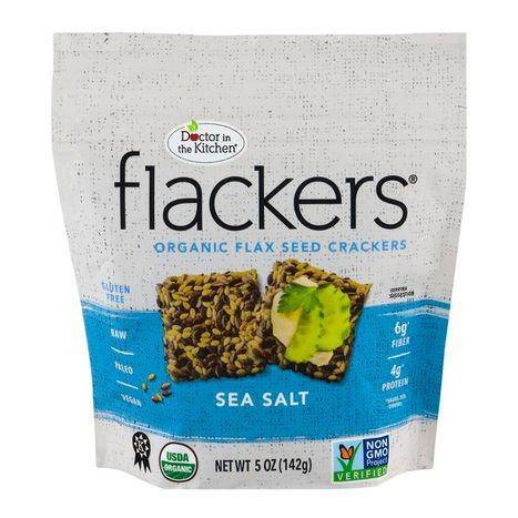 Doctor In The Kitchen Flackers Crackers, Flax Seed, Organic, Sea Salt - 5 Ounces