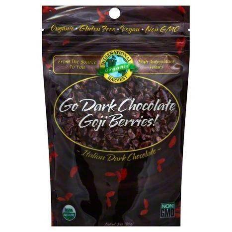 International Harvest Goji Berries!, Organic, Go Dark Chocolate - 3 Ounces