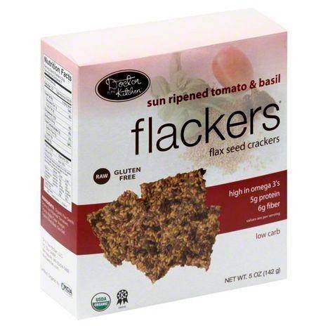 Doctor In The Kitchen Flackers Crackers, Flax Seed, Sun Ripened Tomato & Basil - 5 Ounces
