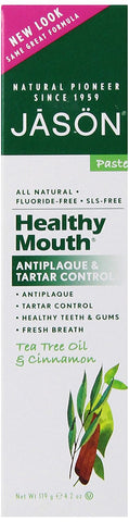 Jason Healthy Mouth Antiplaque & Tartar Control Paste Tea Tree Oil & Cinnamon-4.2 Oz