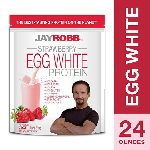Jay Robb Egg White Protein Strawberry Flavor-24 Oz