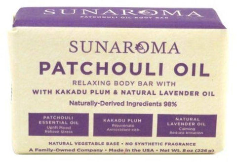 Sunaroma Patchouli Oil Relaxing Body Bar - 8 Ounces