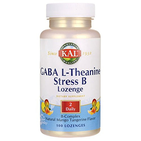 Kal Gaba L-Theanine Stress B Lozenge Natural Mango Tangerine Flavor-100 Lozenges