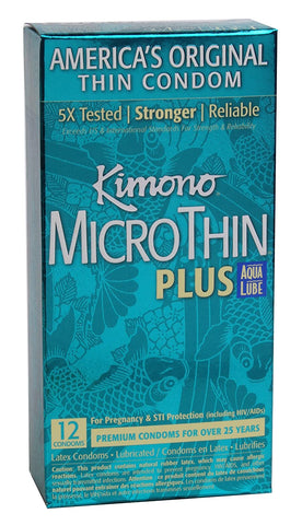 Kimono Micro Thin Plus Aqua Lube-12 Condoms