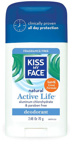 Kiss My Face Active Life Deodorant Fragrance Free-2.48 Oz