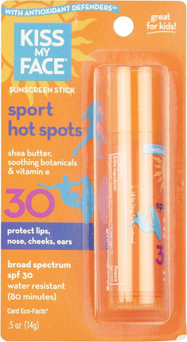 Kiss My Face Hot Spots Sport Sunscreen SPF 30-0.5 Oz