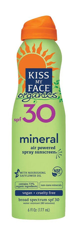 kiss My Face Organics Mineral Air Powered Spray Sunscreen SPF 30-6 Oz