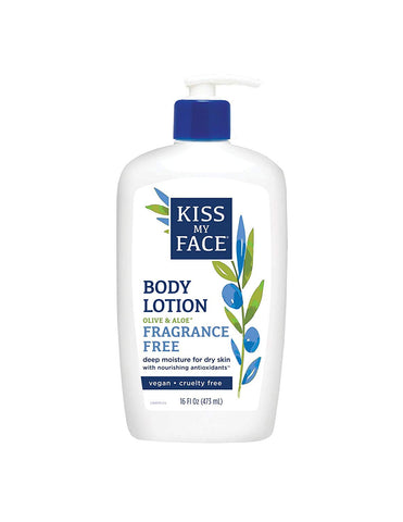 Kiss My Face Deep Moisturizing Lotion 2 in 1 Moisturize & Soothe Olive & Aloe Fragrance Free-16 Oz