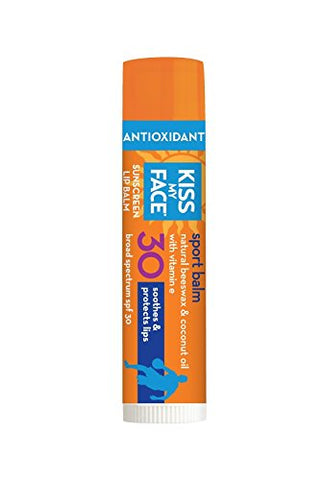 Kiss My Face Sport Balm With Coconut, Shea Butter & Vitamin E SPF 30-0.15 Oz