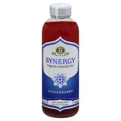 GTs Enlightened Synergy Kombucha, Organic, Gingerberry - 16.2 Ounces
