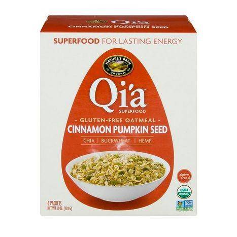 Qia Oatmeal, Gluten-Free, Cinnamon Pumpkin Seed - 6 Count