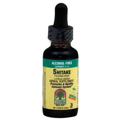 Natures Answer Shitake Fruiting Body, Alcohol-Free Extract (1:1) - 1 Ounce