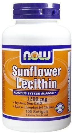 NOW Sunflower Lecithin 1200 MG - 100 Soft Gels