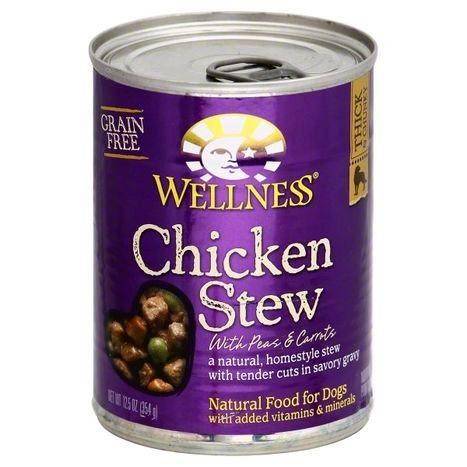 Wellness Food for Dogs, Natural, Grain Free, Chicken Stew, with Peas & Carrots - 12.5 Ounces