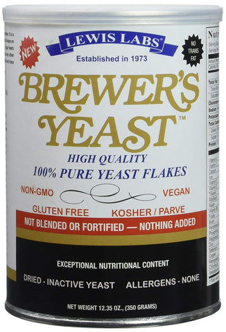 Lewis Labs Brewer's Yeast 100% Pure Yeast Flakes-12.35 Oz