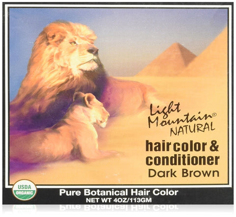 Light Mountain Natural Hair Color & Conditioner Dark Brown-4 Oz