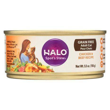 Halo Purely For Pets Spot's Stew Grain Free for Cats Wholesome Chicken and Beef Recipe - 5.5 Ounces