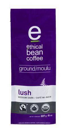 Ethical Bean Coffee Coffee, Arabica, Ground, Medium Dark Roast, Lush - 8 Ounces