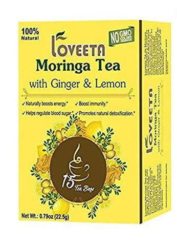 Loveeta Moringa Tea With Ginger & Lemon 15 Tea Bags-0.79 Oz