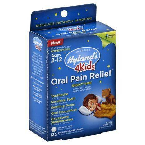Hylands 4Kids Oral Pain Relief, 65 mg, Nighttime, Quick Dissolving Tablets - 125 Each