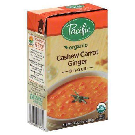 Pacific Organic Bisque, Cashew Carrot Ginger - 17.6 Ounces
