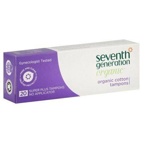 Seventh Generation Organic Tampons, Organic Cotton, No Applicator, Super Plus - 20 Each