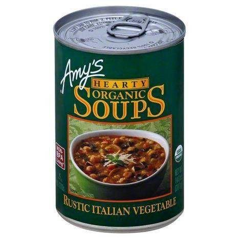 Amys Organic Soup, Hearty, Organic, Rustic Italian Vegetable - 14 Ounces