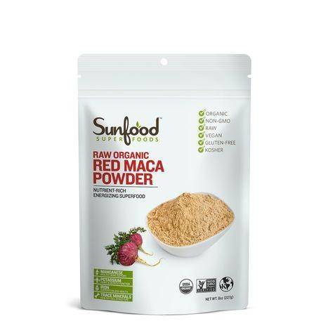 Sunfood Superfoods Raw Organic Red Maca Powder, - 8.0 Ounces