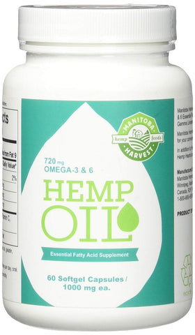 Manitoba Harvest Hemp Oil 1000 Mg-60 Softgels
