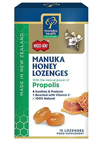 Manuka Health Manuka Honey Lozenges MGO 400+ Propolis Flavor-15 Lozenges