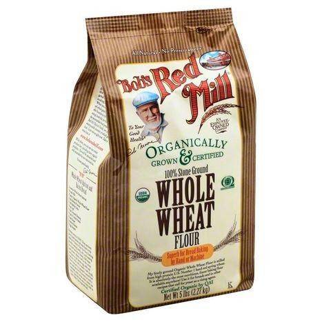 Bobs Red Mill Flour, Organic, Whole Wheat, 100% Stone Ground - 80 Ounces