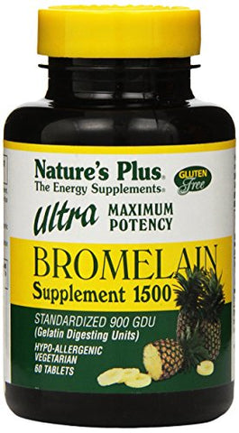 Natures Plus Bromelain Supplement 1500 Ultra Maximum Potency-60 Tablets