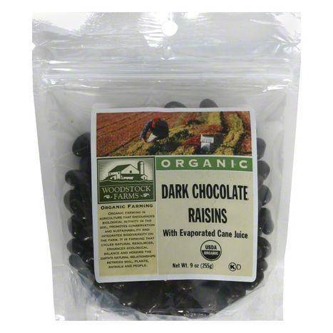 Woodstock Farms Organic Dark Chocolate Raisins - 9 Ounces