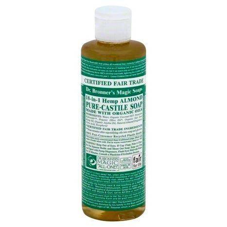 Dr Bronners Soap, Pure-Castile, 18-in-1 Hemp, Almond - 8 Ounces